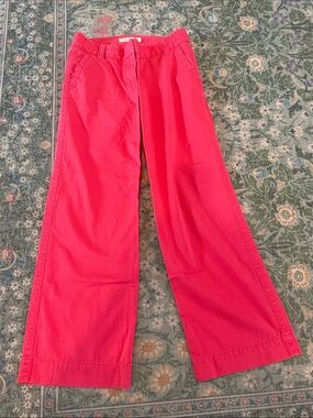 J. Crew Women’s Bright Coral Wide-Leg Casual Pants
